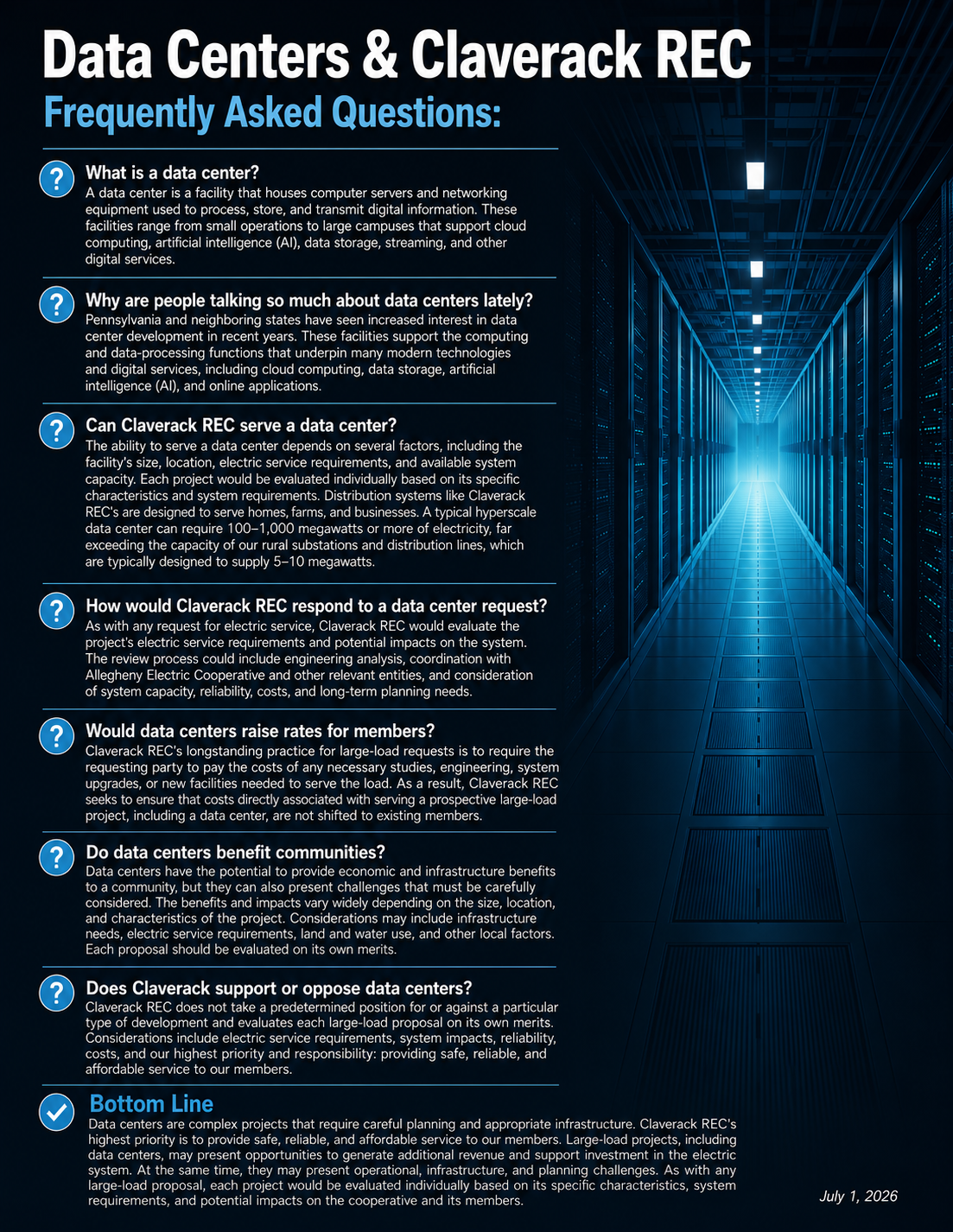 Data Centers & Claverack REC FAQs