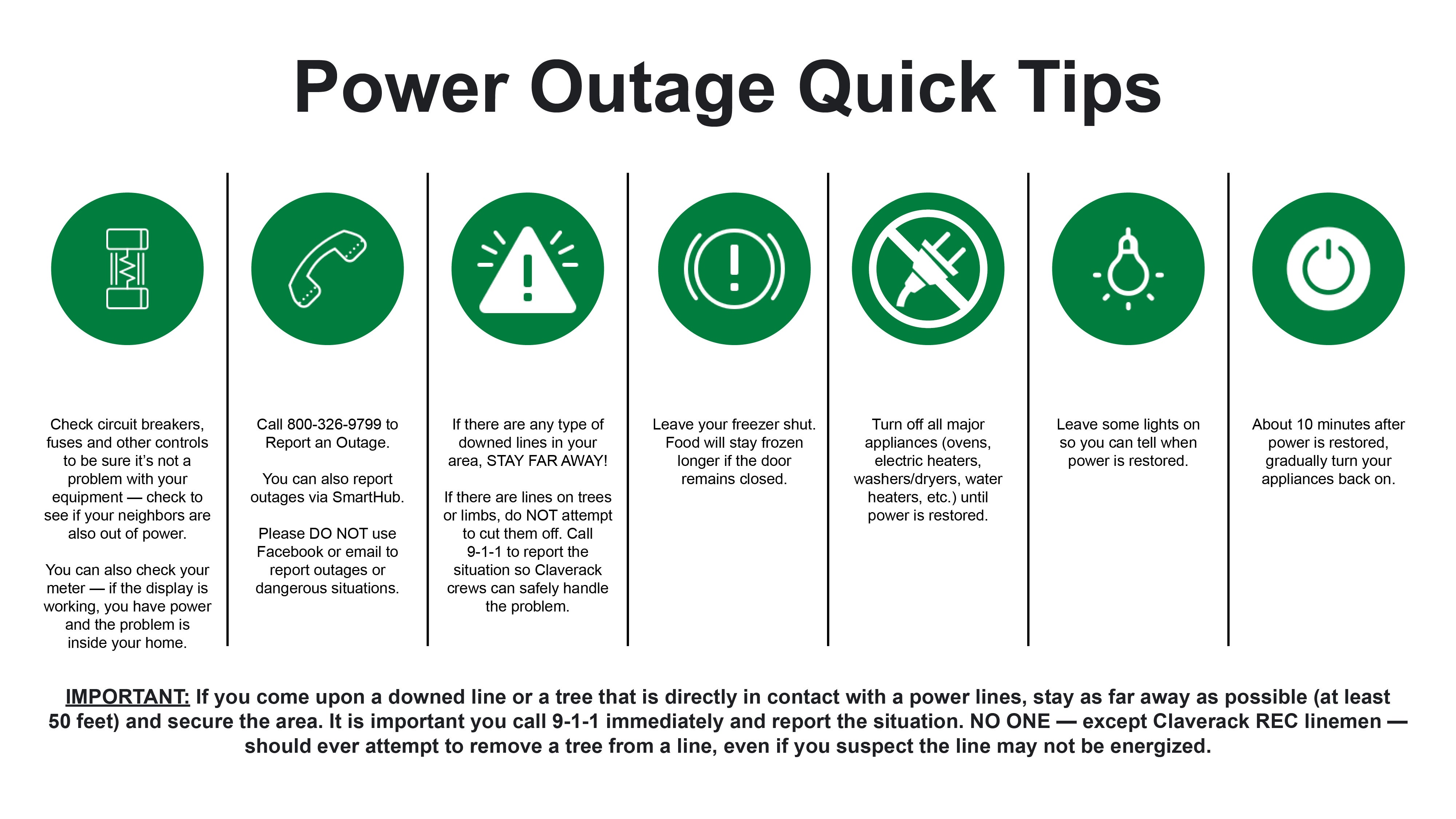 infographic about what to do if out of power
