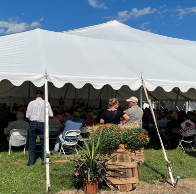 outside tent