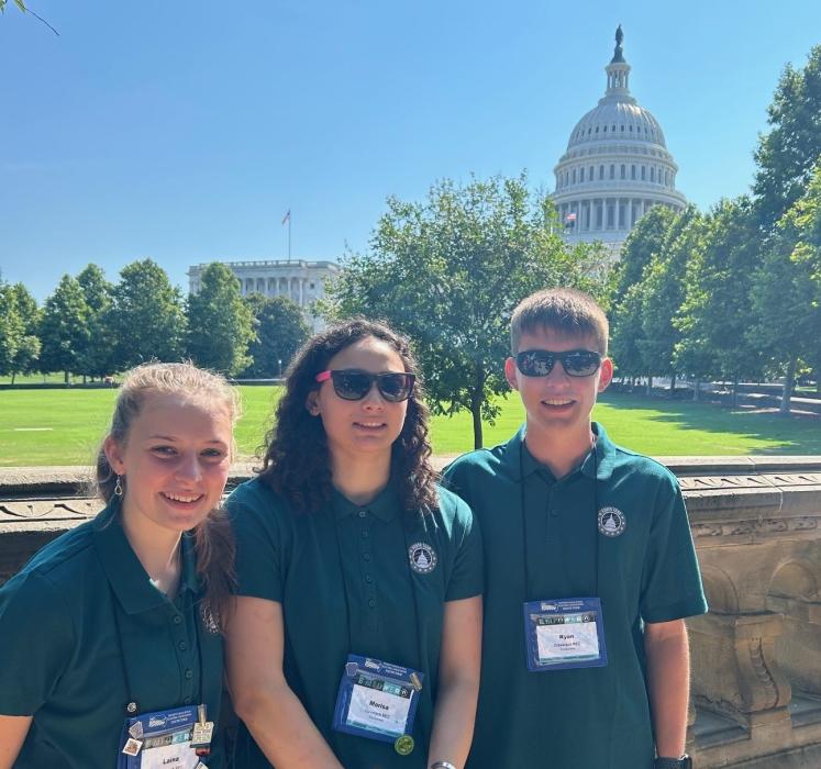 Youth Tour students outside the Capitol